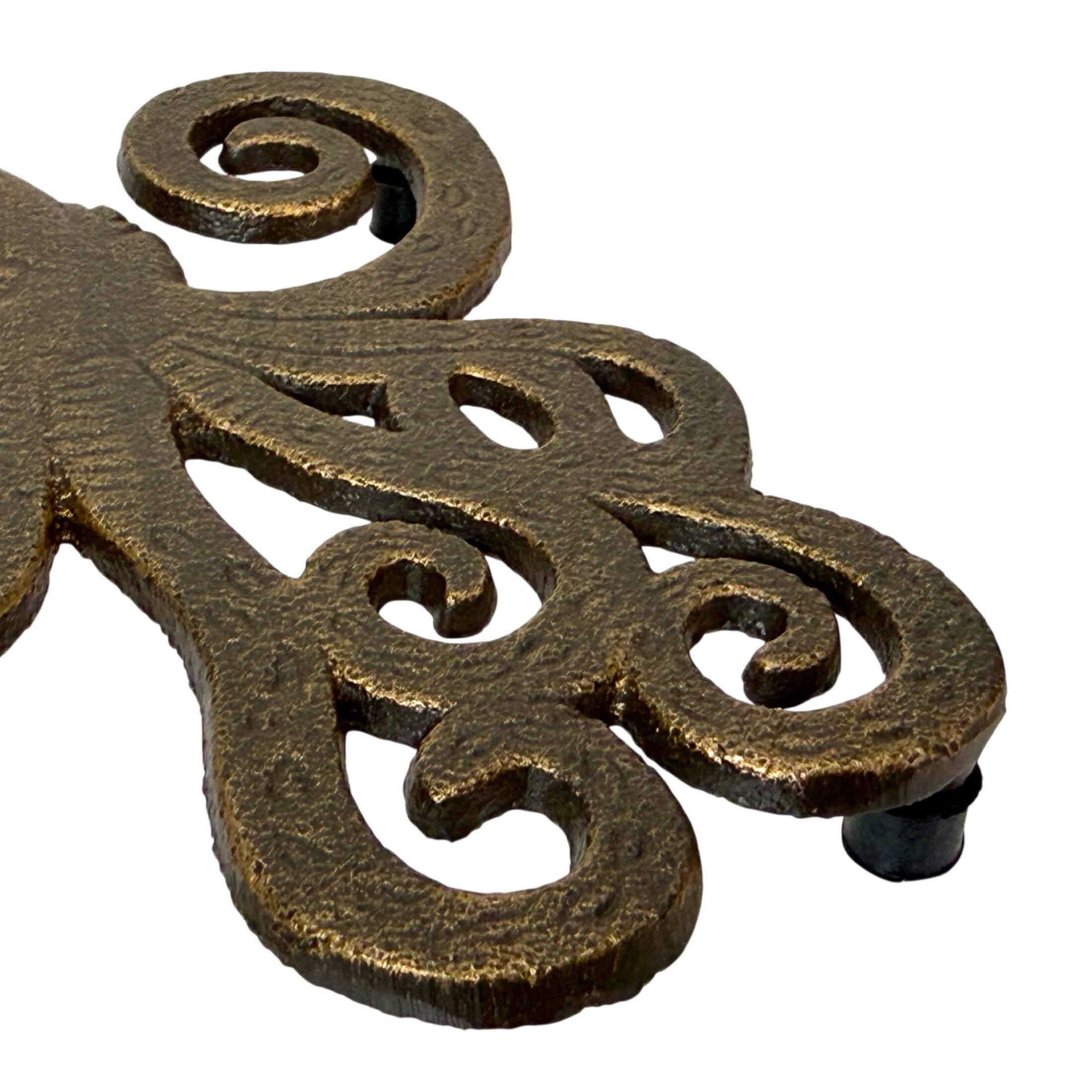 Alt View 9. Things2Die4 - Octopus Trivet Set of 2 Bronze Cast Iron Coastal Kitchen Decor 6.5 In - Bronze.