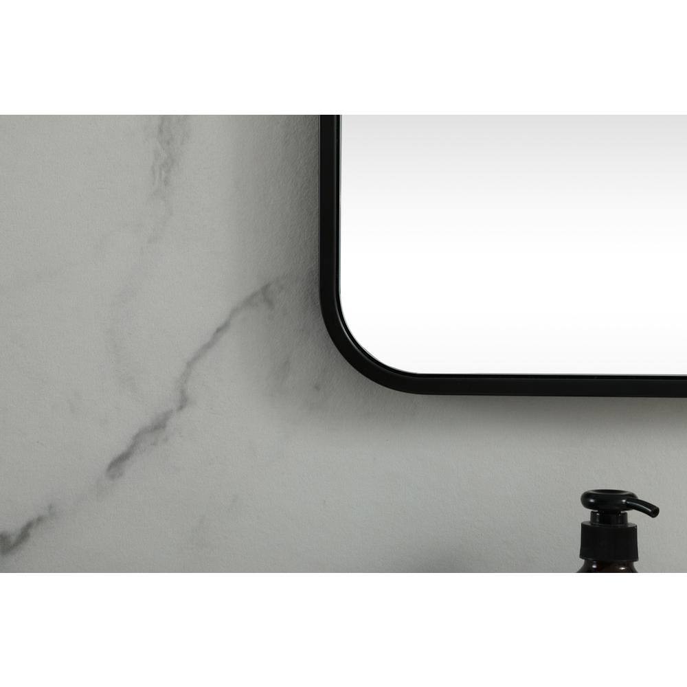 Alt View 1. Elegant Decor - Soft corner metal square mirror 30x30 inch in Black - Black.