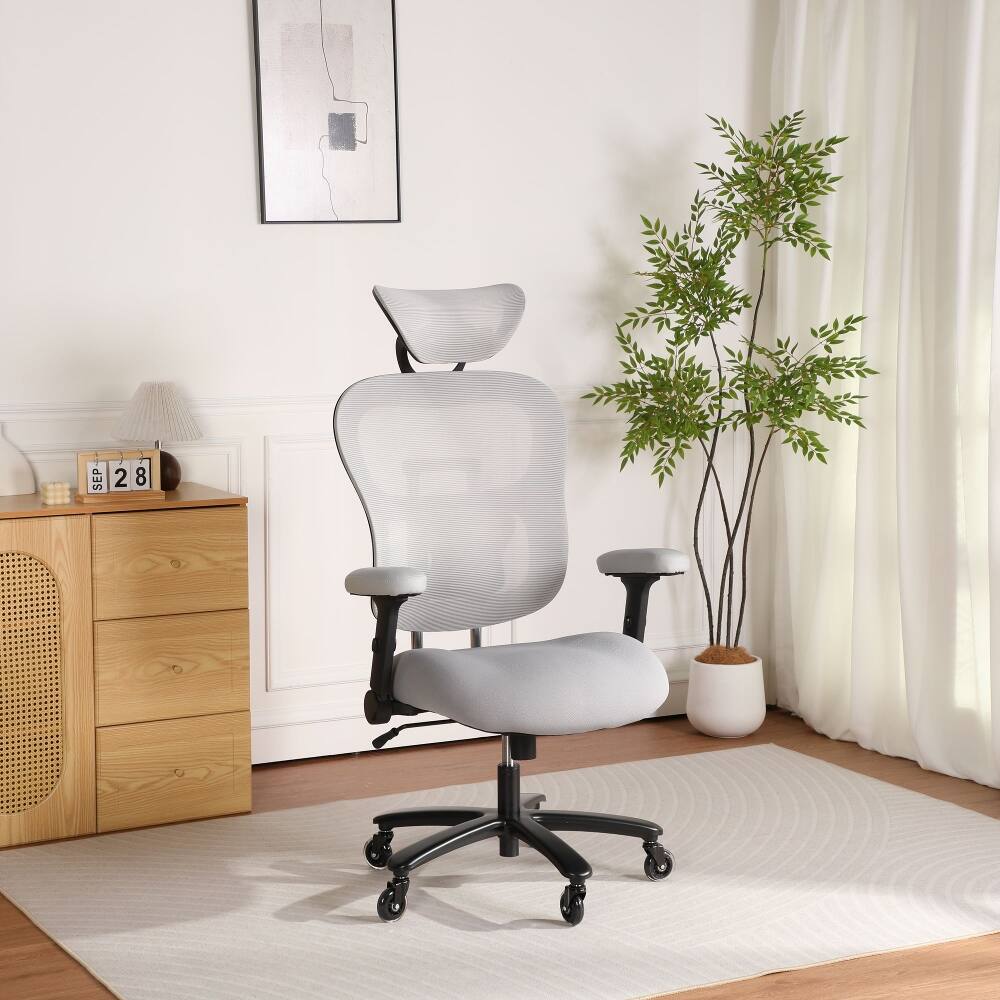 Back. Loheer - Loheer Big and Tall Office Chair Ergonomic Gaming Chair Grey - Grey.