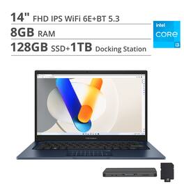 ASUS - Vivobook 14 14" FHD Laptop - Intel Core i3-1315U with 8GB Memory - 128GB SSD - Quiet Blue