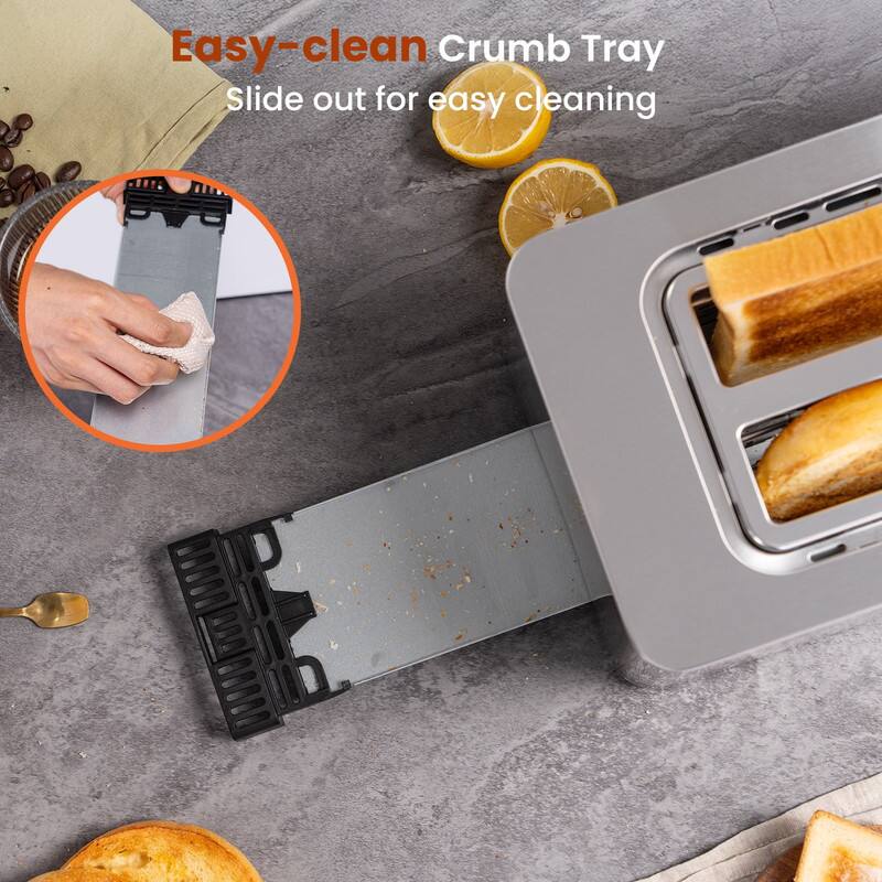 Easy-clean Crumb Tray  
Slide out for easy cleaning