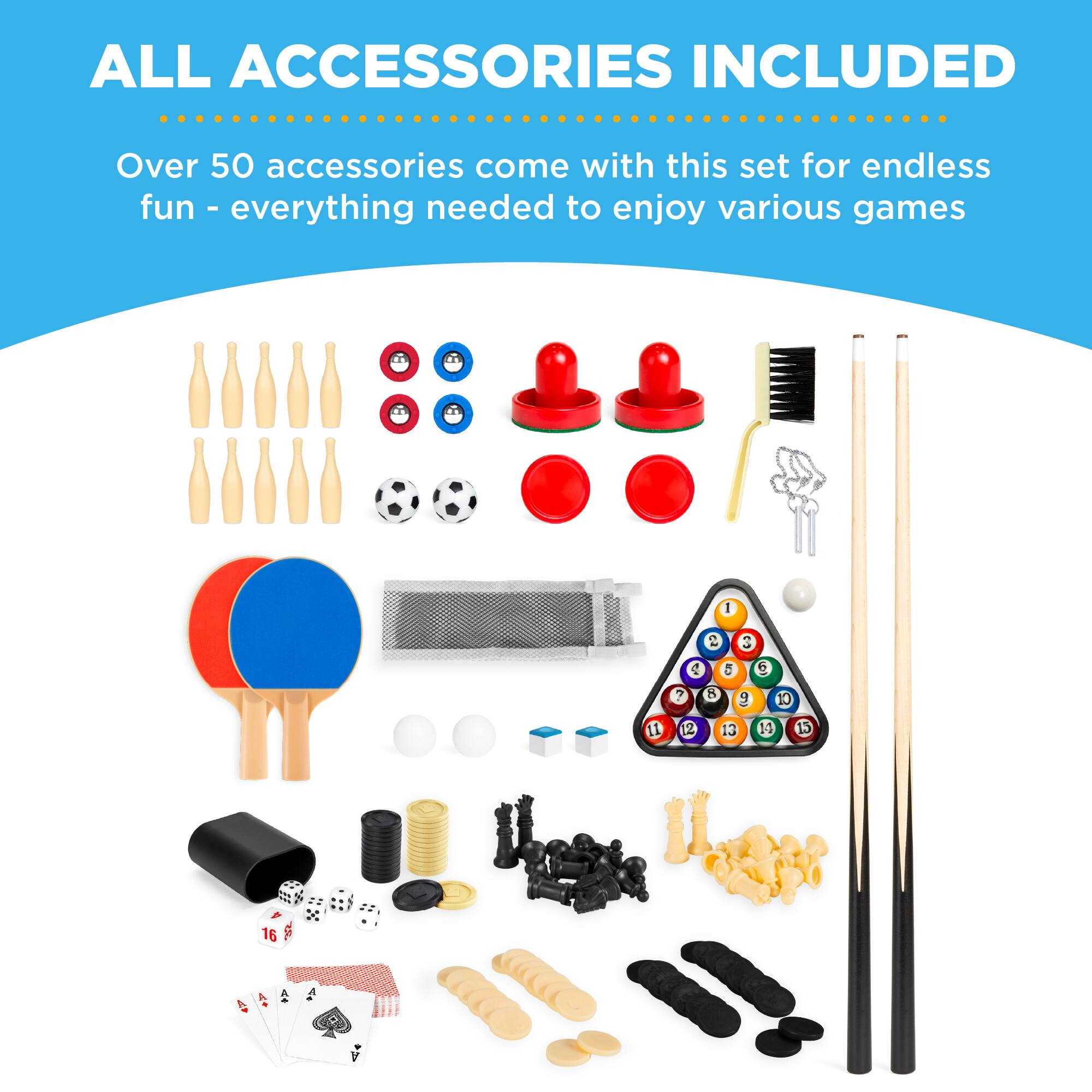 ALL ACCESSORIES INCLUDED

Over 50 accessories come with this set for endless fun - everything needed to enjoy various games.