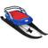 Front. Costway - Folding Kids Metal Snow Sled Frost-Resistant Pull Rope Snow Slider Leather Seat - Blue & Black & Red.