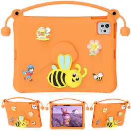 Dteck - for Apple iPad (A16) 11" 2025 & iPad Air 11‑inch (M4) 2026 Kids EVA Tablet Case,Shockproof Kickstand Cover + Handle - Orange