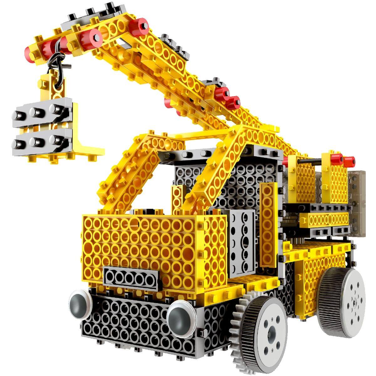 Back. JuzToys - 127pcs STEM Toys Building Toys For Kids, Construction Trucks Building Toys with Remote, Educational Toys Yellow - Yellow.