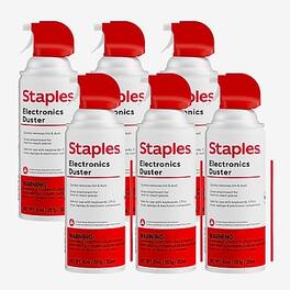 Staples - Staples® Electronics Air Duster, 10 oz., 6/Pack (SPL10ENFR-6) - Clear