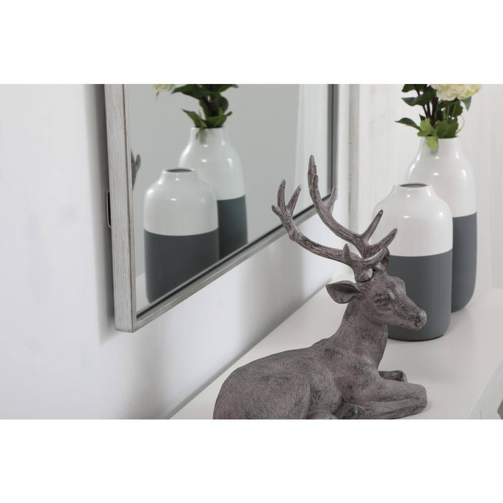 Left. Elegant Decor - Metal frame rectangle mirror 30 inch in silver - Silver.