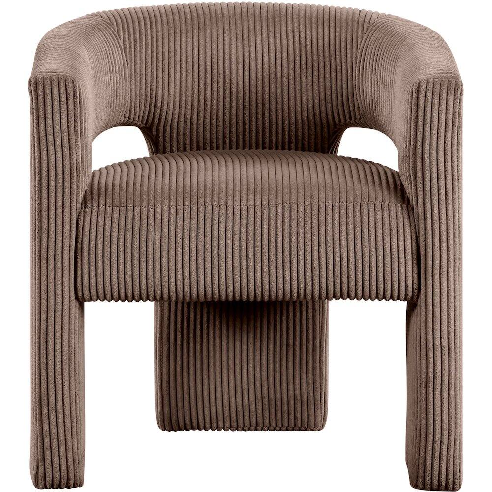 Alt View 2. Meridian Furniture - Riz Brown Corduroy Fabric Accent/Dining Chair - Brown.