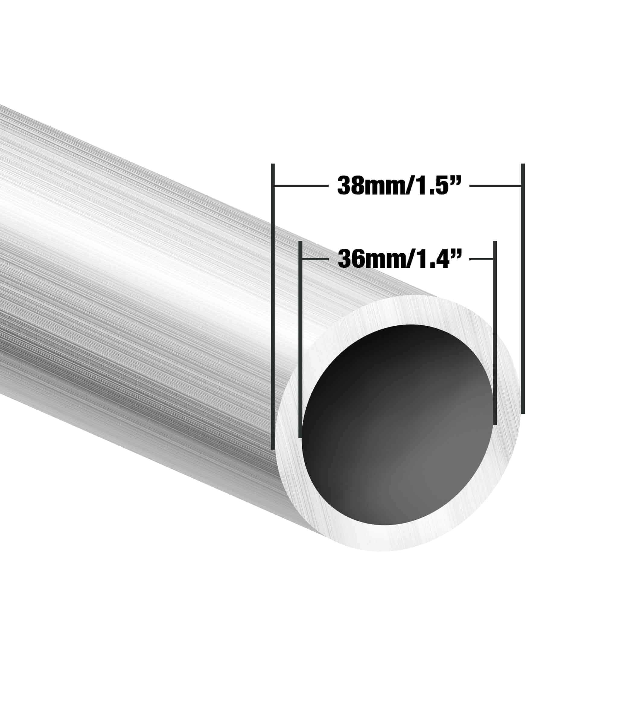 38mm/1.5"  
36mm/1.4"
