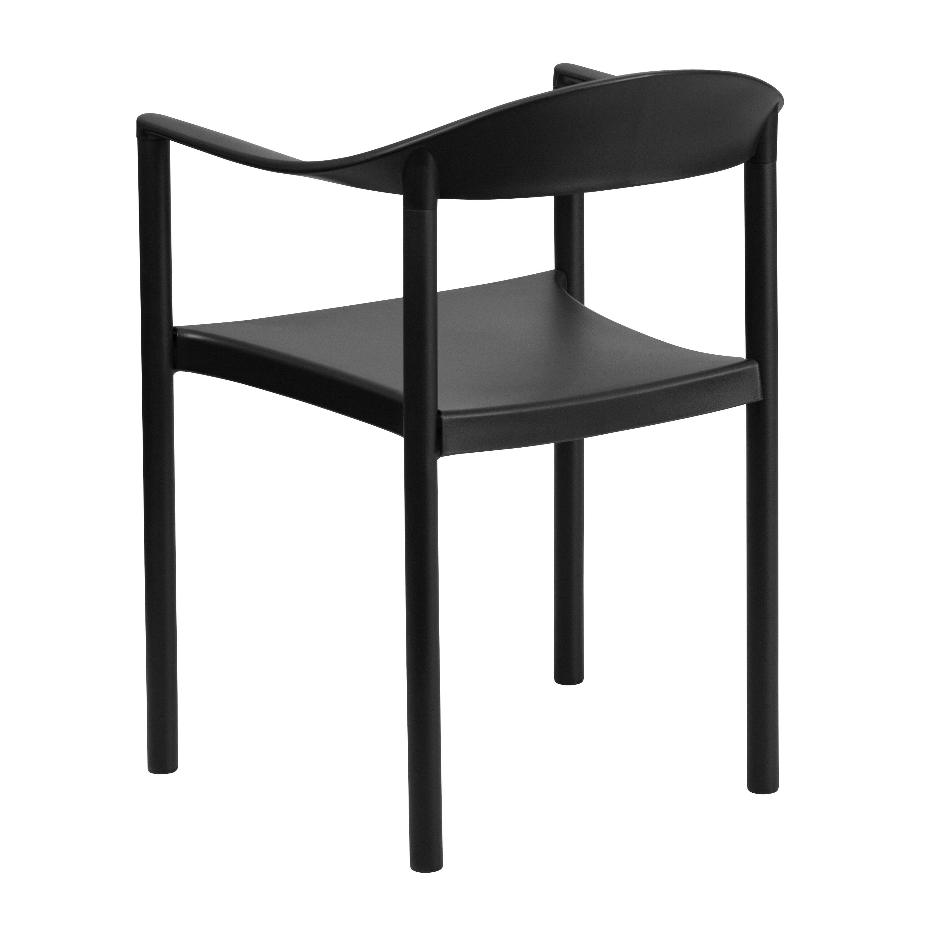 Alt View 5. Emma + Oliver - Multipurpose Plastic Cafe Stack Chair - Black.