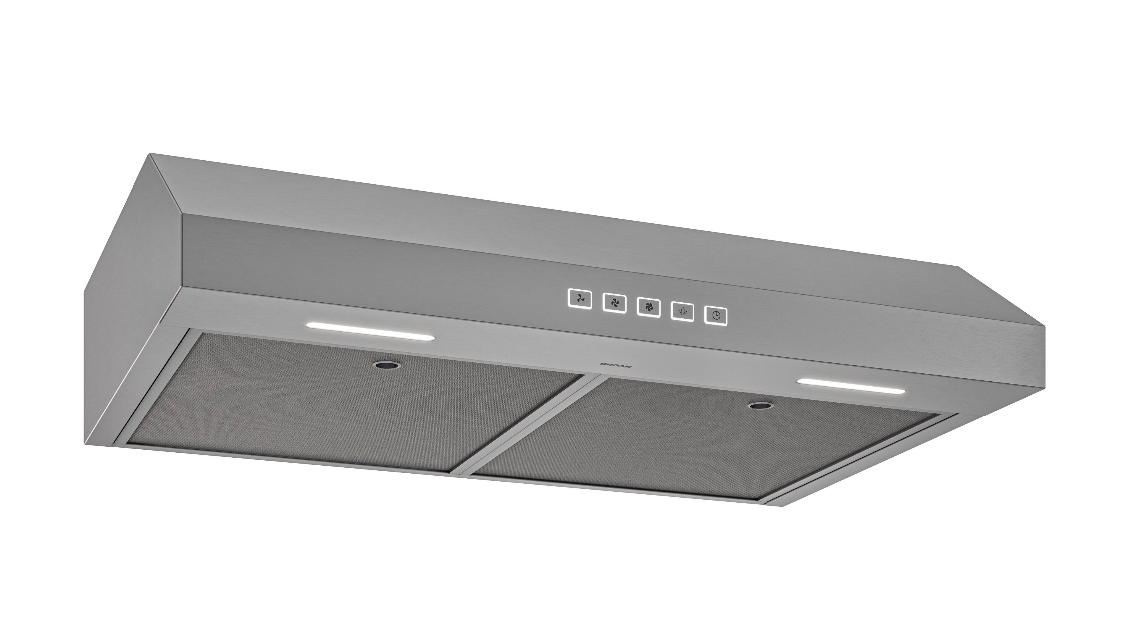 Alt View 1. Broan - Broan-NuTone 30-Inch Under Cabinet Range Hood, ENERGY STAR, 350 Max Blower CFM - Stainless Steel.