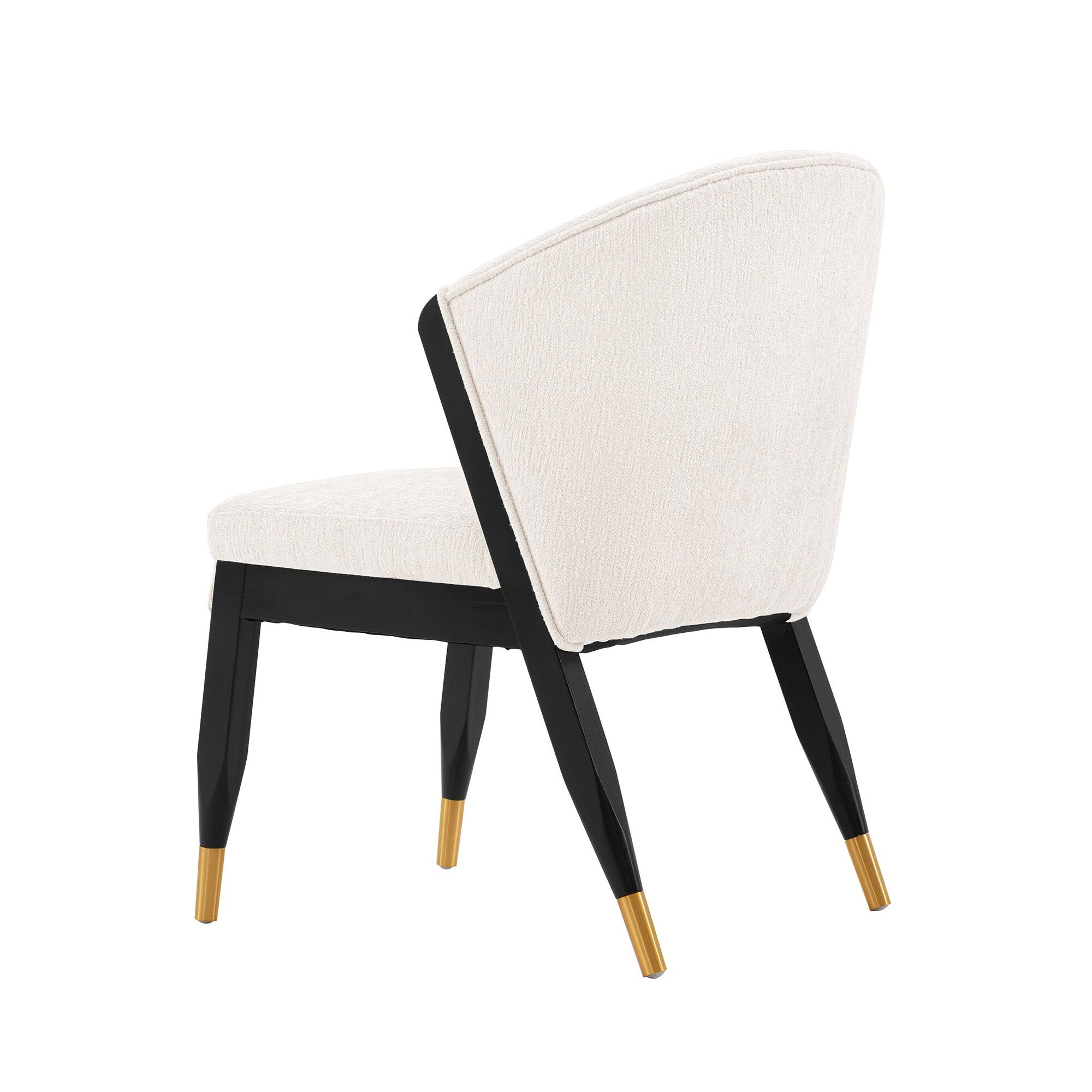 Alt View 3. Manhattan Comfort - Ola Modern Wood Chenille Dining Chair - Cream.