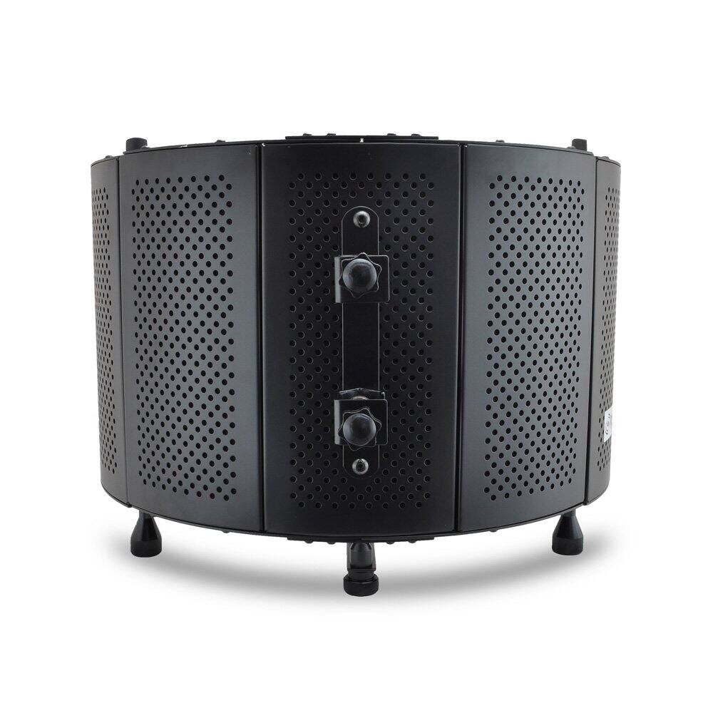Back. Pyle - Pyle Microphone Isolation Shield, Sound Dampening Foam, Studio Quality, Adjustable Mic Depth, Folding Panels - Black.