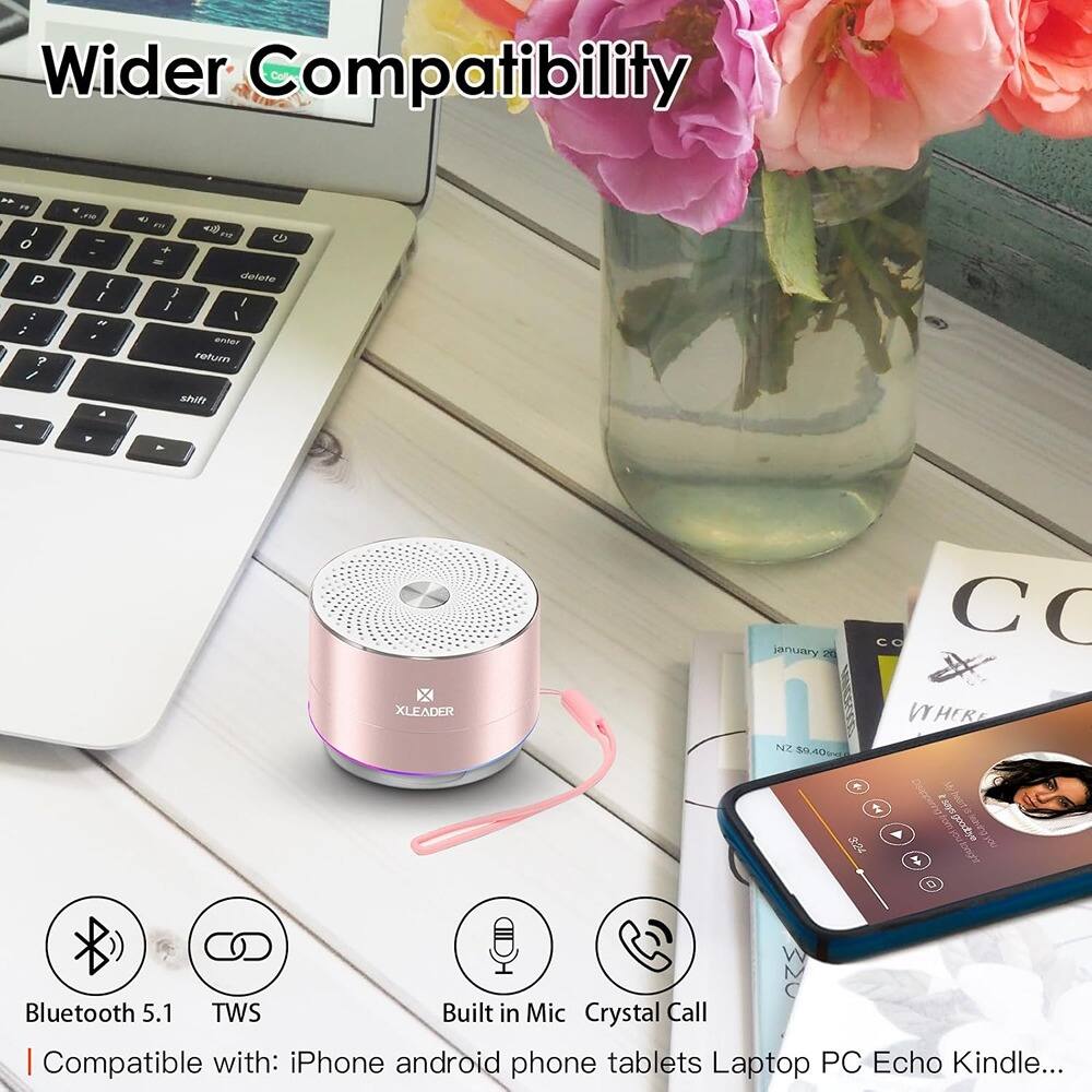 Wider Compatibility

Bluetooth 5.1 TWS Built in Mic Crystal Call

Compatible with: iPhone, android phone, tablets, Laptop, PC, Echo, Kindle...

XLEADER