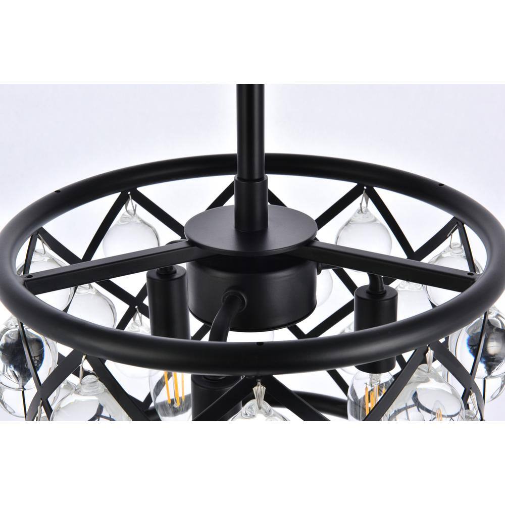 Alt View 2. Urban Classic - Madison 3 light Matte Black Pendant Clear Royal Cut Crystal - Matte Black.