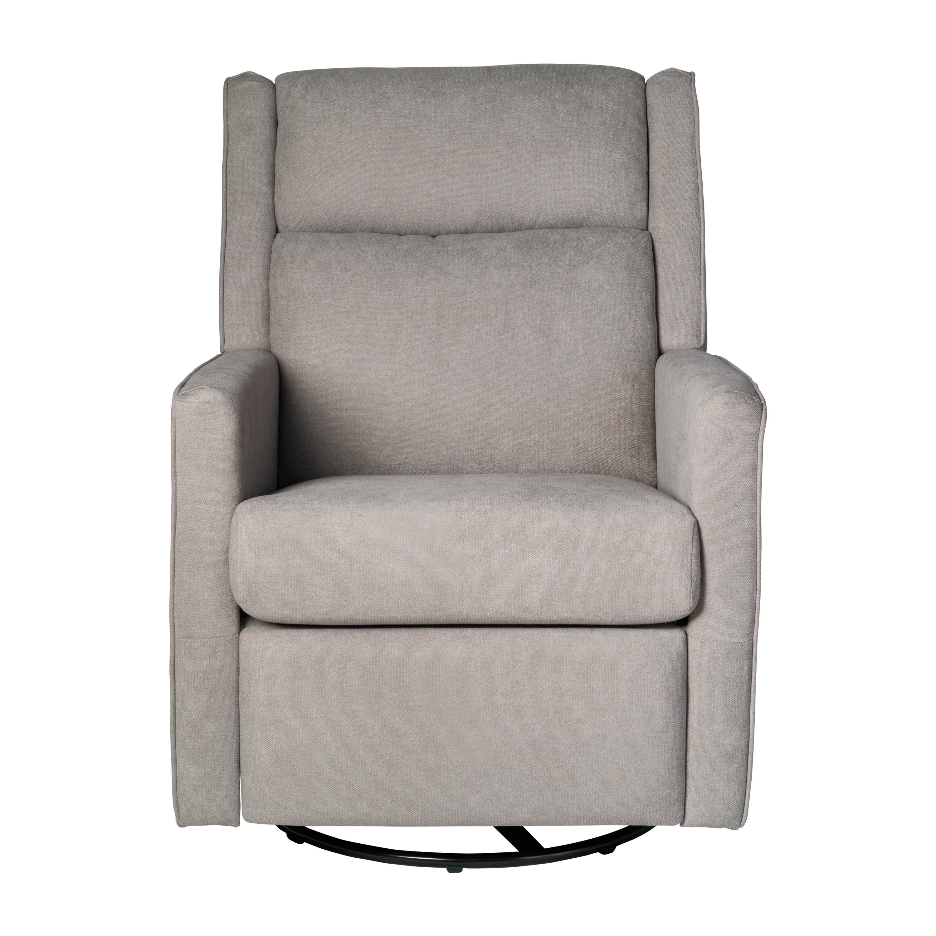 Alt View 9. Emma + Oliver - Mari Manual Glider Rocker Recliner with 360 Degree Swivel Perfect for Living Room, Bedroom, or Nursery - Light Gray.