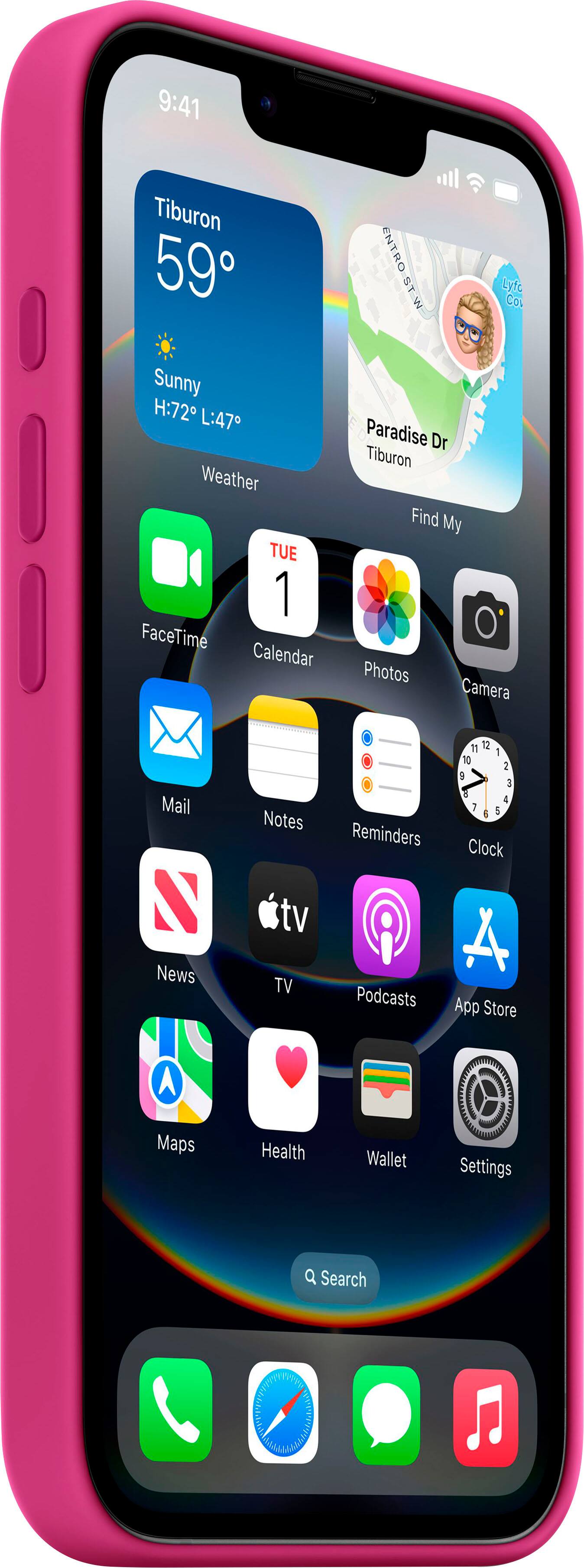 The text on the image reads:

9:41 Tiburon 59° ENTRO STW Lyto Cou Sunny H:72 L:47 Weather TUE 1 FaceTime Calendar Paradise Dr Tiburon Find My Photos Camera Mail Notes Reminders 11 12 1 10 2 1 -  7 E 1 Clock News tv TV Podcasts App Store Maps Health Wallet  Settings Q Search.