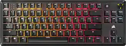 CORSAIR - K70 CORE TKL Compact Wired RGB Pre-Lubed Linear Mechanical Switches Gaming Keyboard with Sound - Black - Front_Zoom