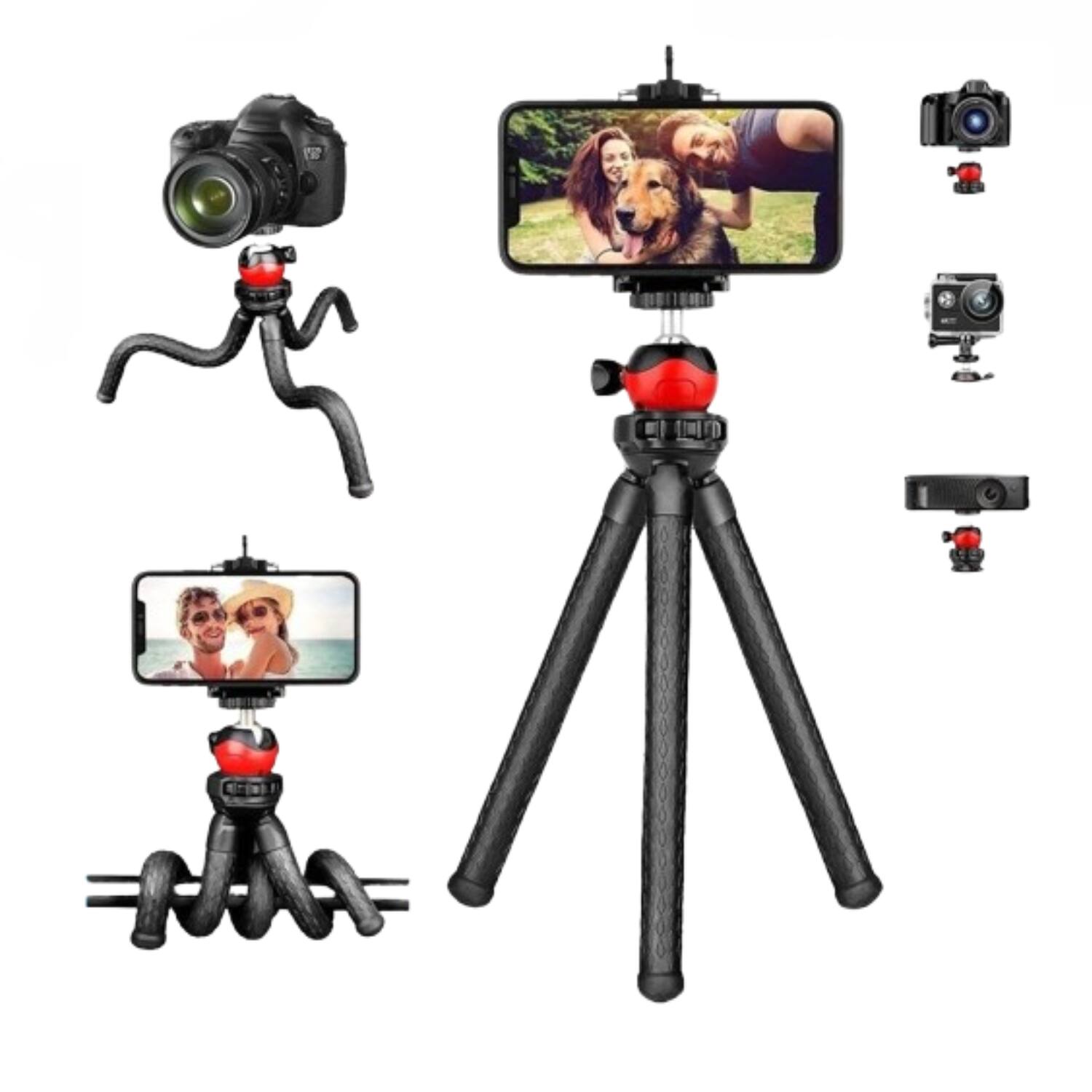 Angle. Stock Preferred - Portable Flexible Tripod Octopus Stand - Black.