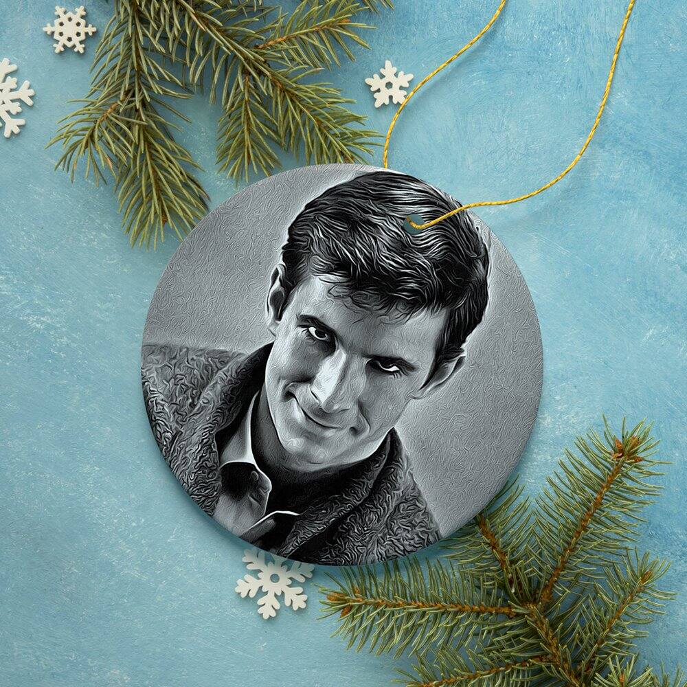 Back. OrnamentallyYou - Norman Bates Psycho Christmas Ornament Vintage 1960s Horror Movie Theme - Multi-colored.