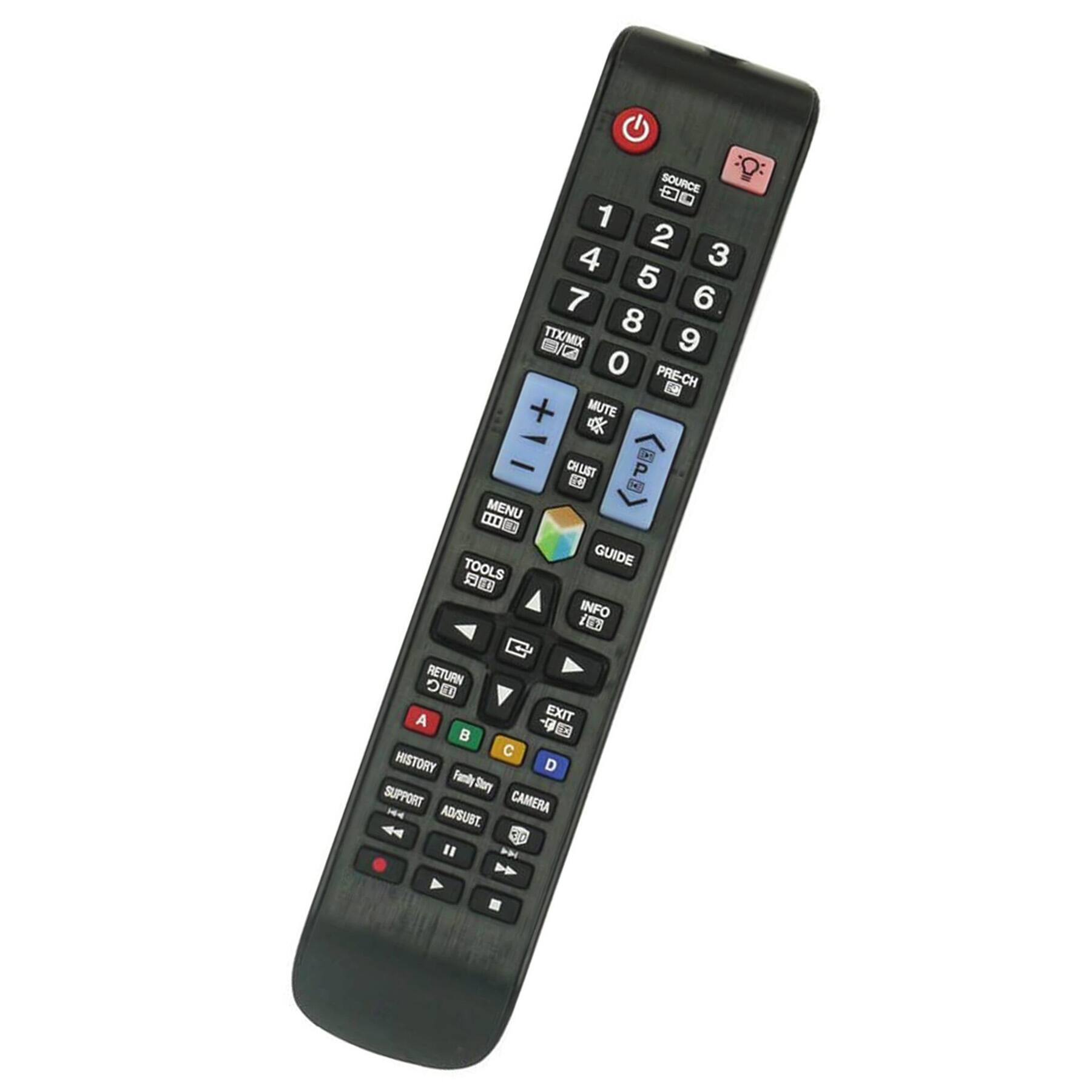 SOURCE  
1 2 3 4 5 6 7 8 9 0 PRE-CH  
TTV/MIX  
MUTE  
CHLIST  
MENU  
GUIDE  
TOOLS  
INFO  
RETURN  
EXIT  
A B C D  
HISTORY  
FAMILY STORY  
SUPPORT  
CAMERA  
AD/SUB  
POWER