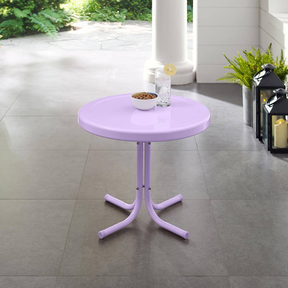 Back. Crosley Furniture - Griffith Retro Outdoor Side Table - Lavender Gloss.