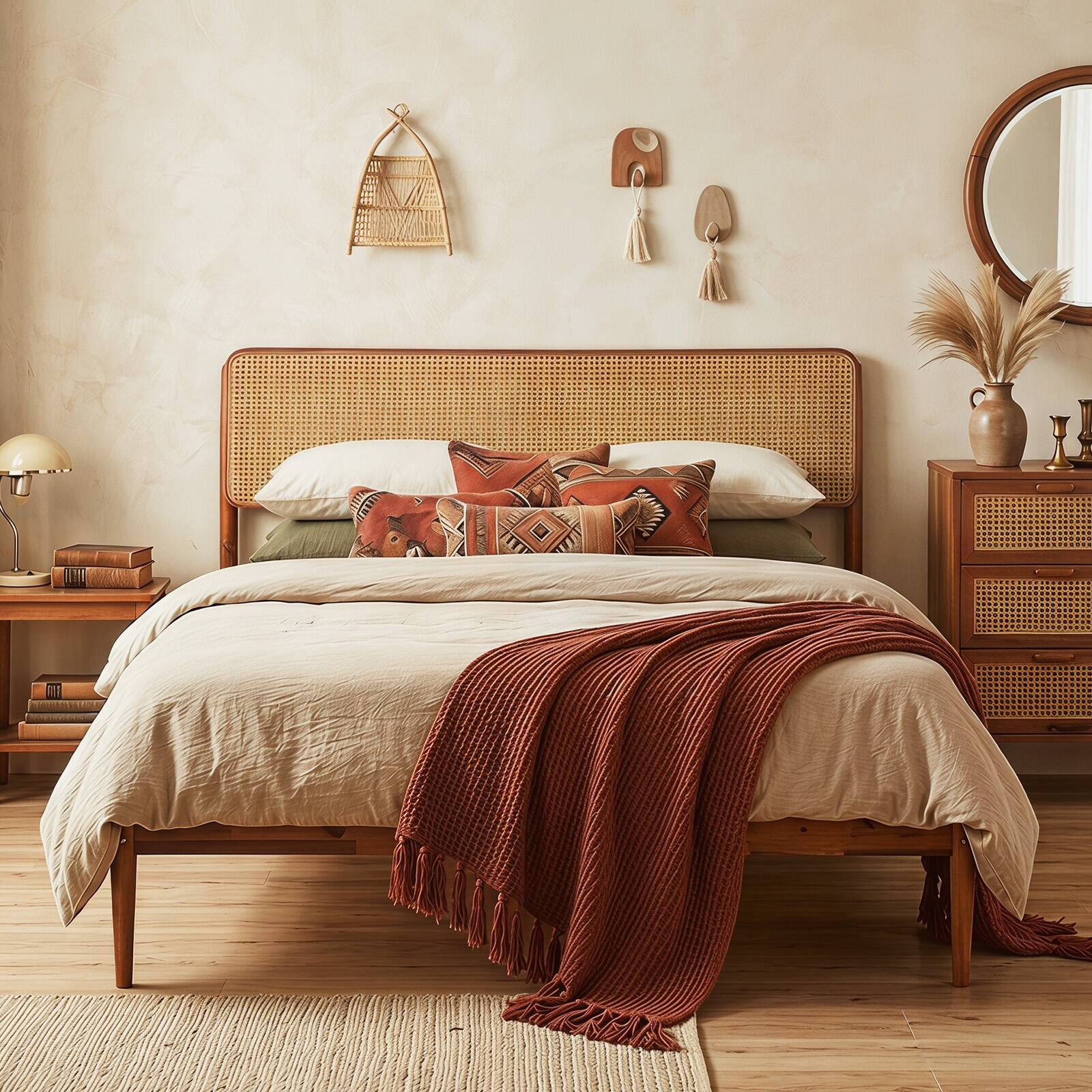 Alt View 4. Costway - Costway Wooden Bed Frame Queen Size with Wooden Slat Support, No Box Spring Needed - Brown.