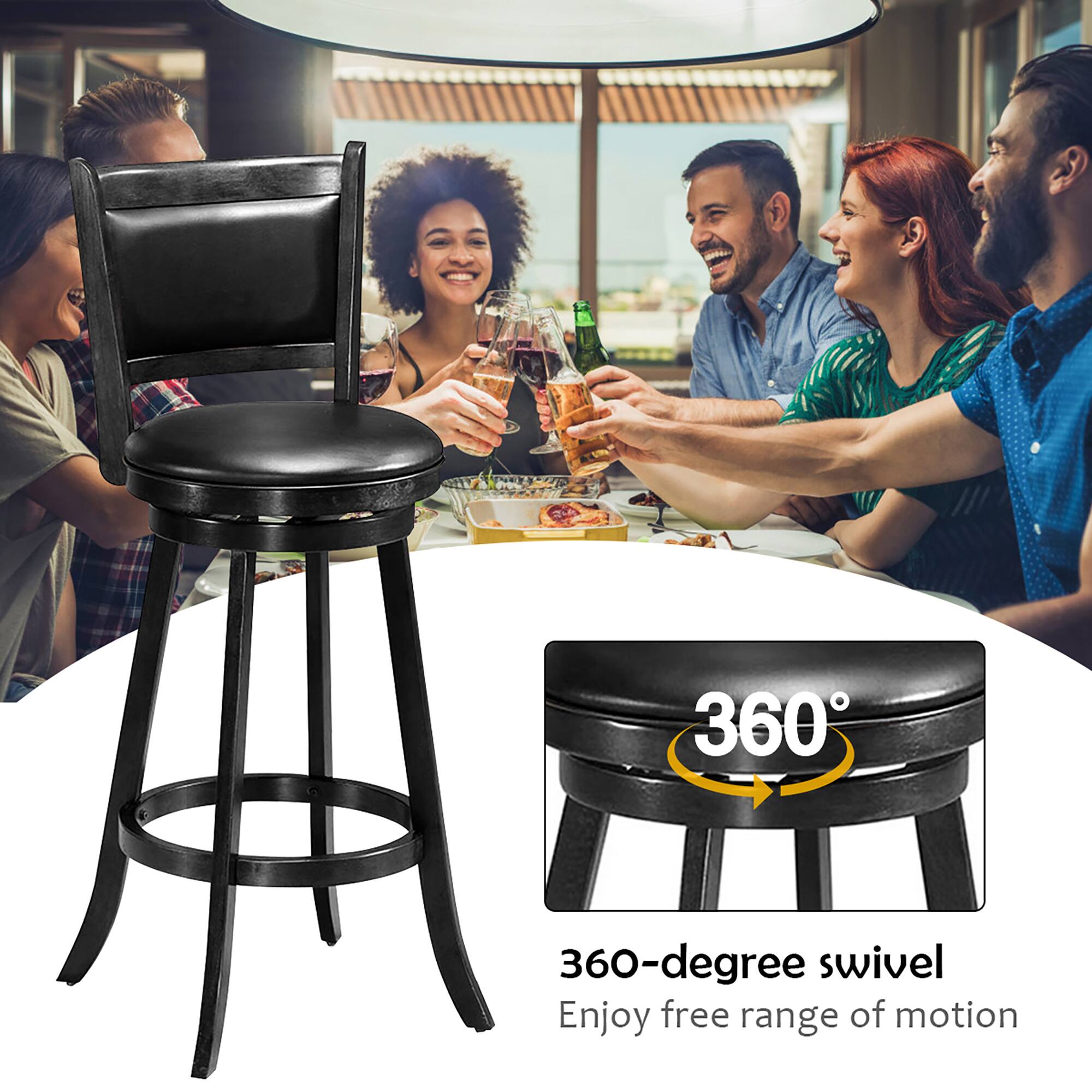 360-degree swivel, Enjoy free range of motion