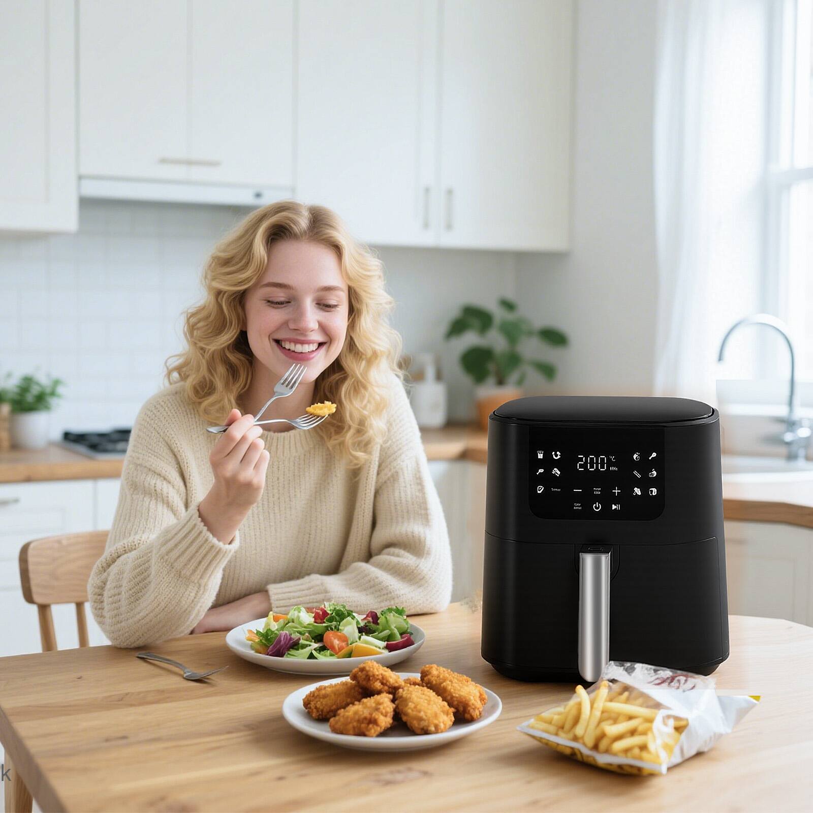 Alt View 5. QIDO - Air Fryer 8-in-1 with 5 QT Capacity Air Fry, Roast, Broil, Reheats, Dehydrates, Less Oil,Black - Black.