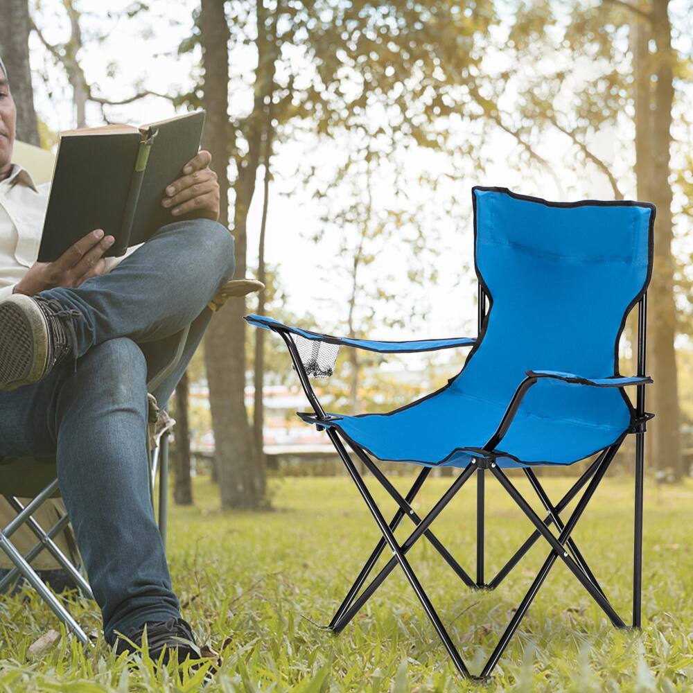 Alt View 9. Winado - 1PC Folding Camping Chair, Portable Durable Armrest Chair with Cup Holder, Carry Bag for Outdoor Camping Picnic Fishing - Blue.