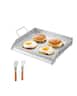 VEVOR - Stainless Steel Griddle, 18x16 inch Universal Flat Top Rectangular Plate, Gas Grill Griddle for BBQ Grill, Teppanyaki - Silver