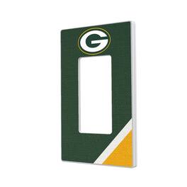 Keyscaper - Green Bay Packers Diagonal Stripe Single Rocker Light Switch Plate - Multicolor