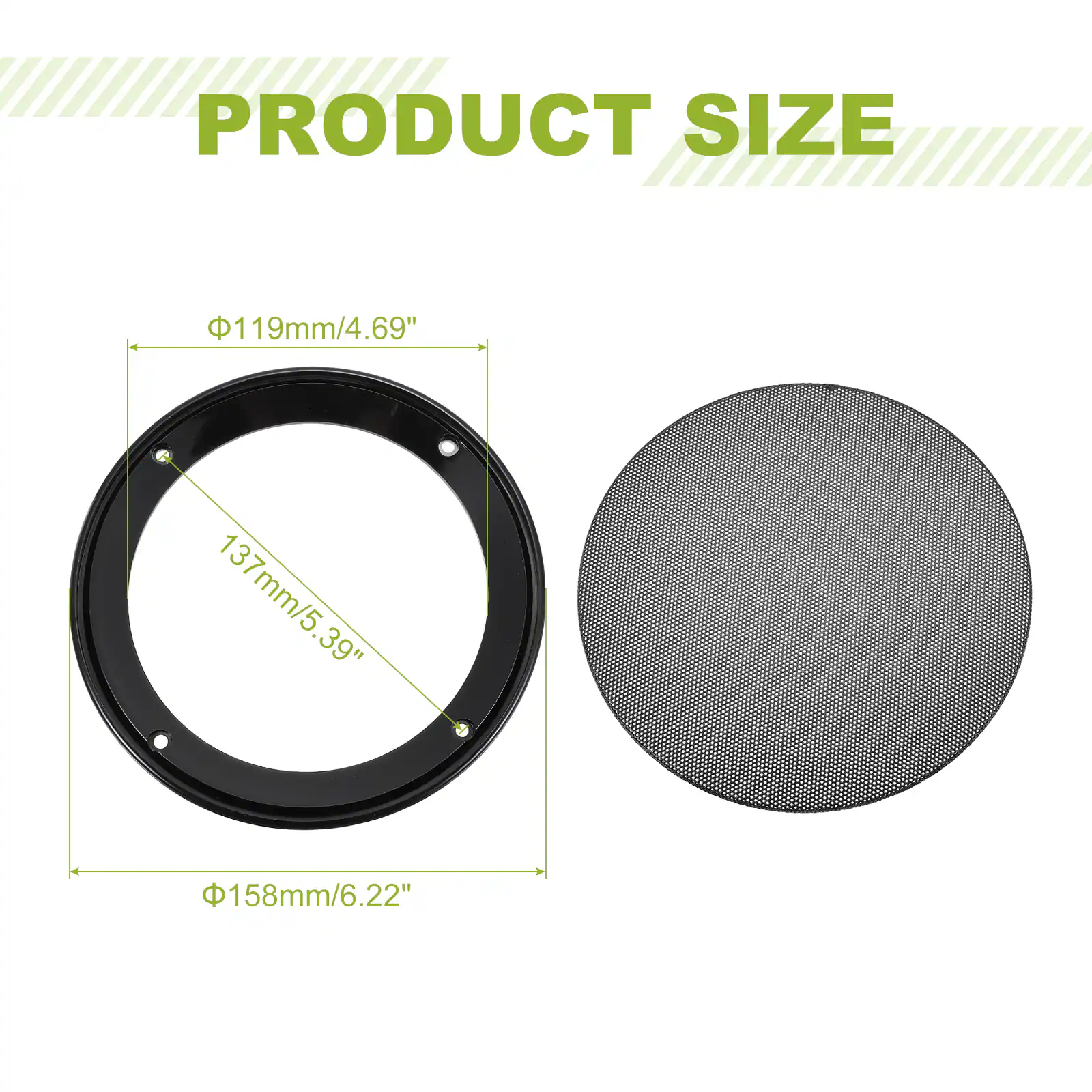 PRODUCT SIZE

- 119mm/4.69"
- 137mm/5.39"
- 158mm/6.22"