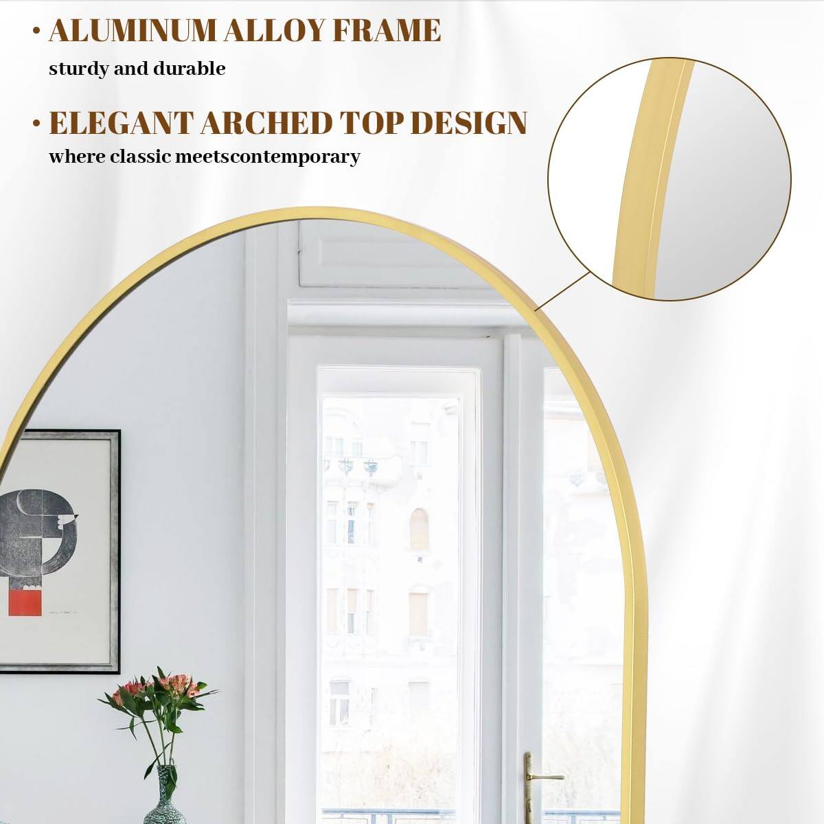 - ALUMINUM ALLOY FRAME  
  sturdy and durable

- ELEGANT ARCHED TOP DESIGN  
  where classic meets contemporary