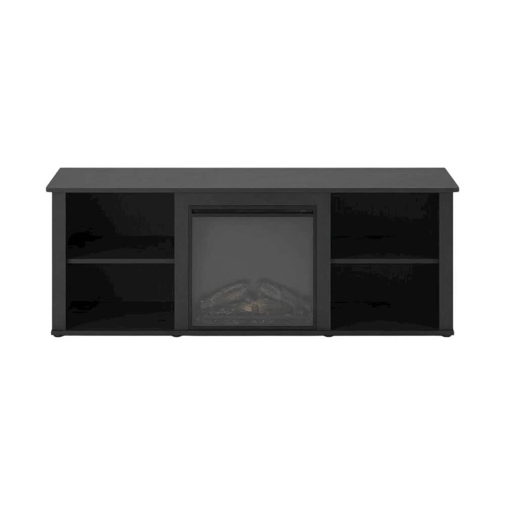 FurniFact - Electric Fireplace TV Stand with Storage for 60-Inch TVs - Brown