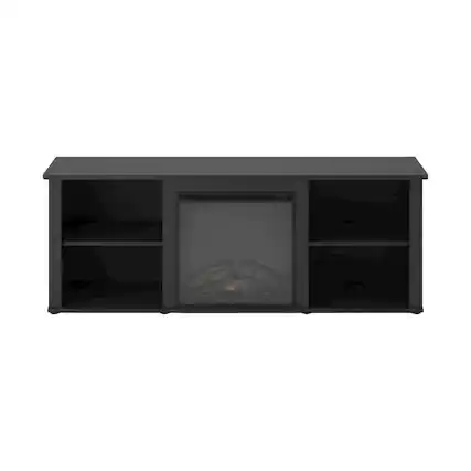 Front. FurniFact - Brown Electric Fireplace TV Stand with Storage for 60-Inch TVs - Brown.