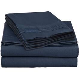 Hivvago - King size 4-Piece Wrinkle-Free Microfiber Sheet Set - Navy Blue