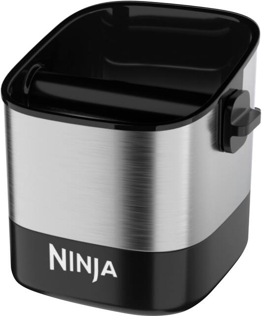 Ninja - Luxe Café Knock Box, Accessories for Espresso Machine, Non-slip Base, Holds 10 Double Shot Pucks - Silver