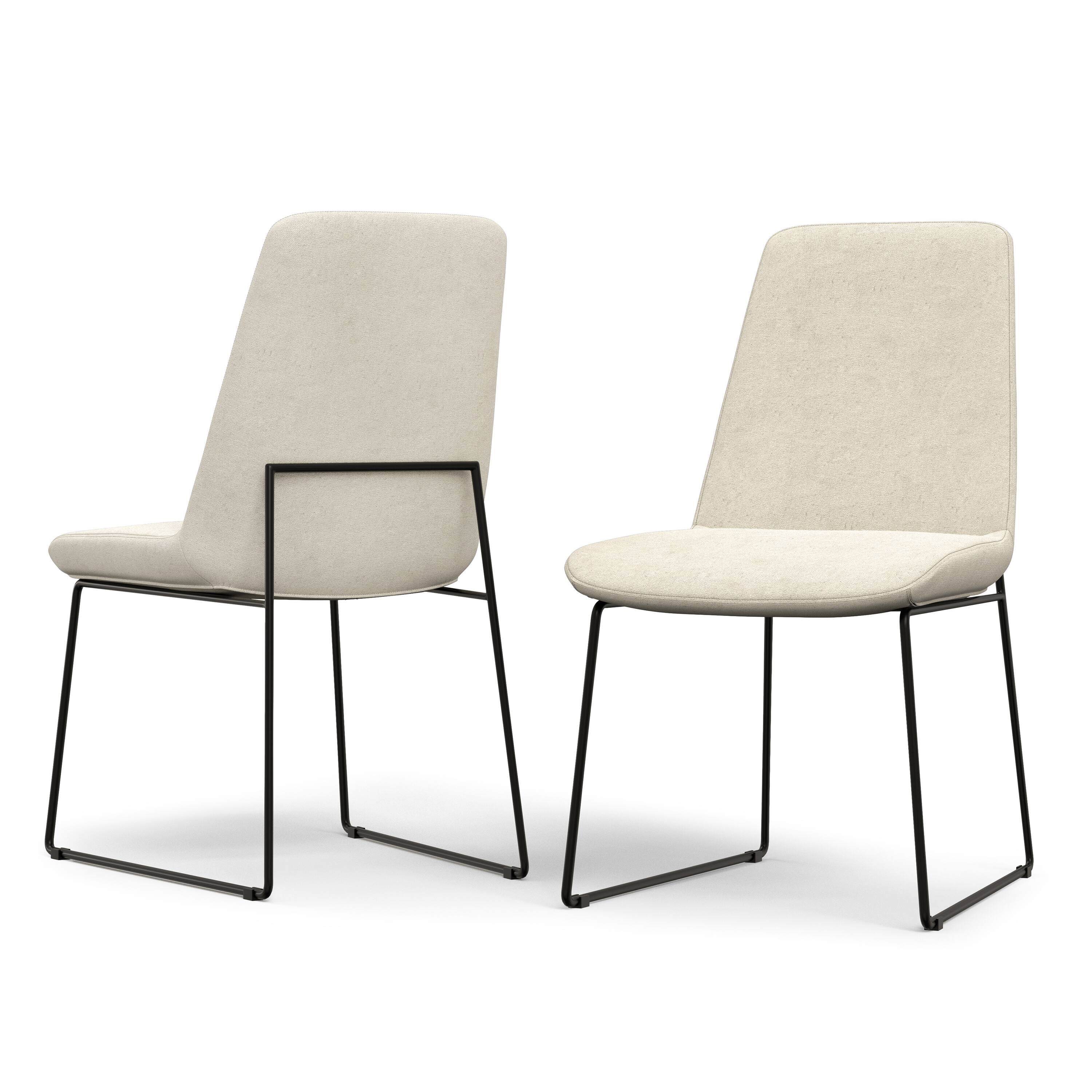 Front. Simpli Home - Corina Dining Chair (Set of 2) in Natural Linen Look Fabric - Natural.