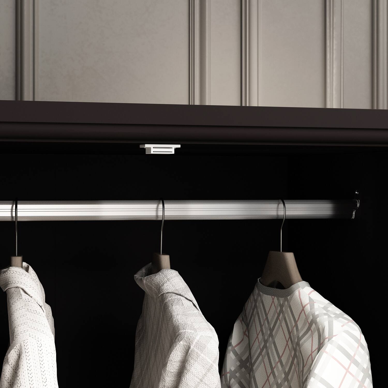 Alt View 9. FUFU & GAGA - FUFU&GAGA Wood - Look Wardrobe: Timeless Storage with Glass Accents - Brown.