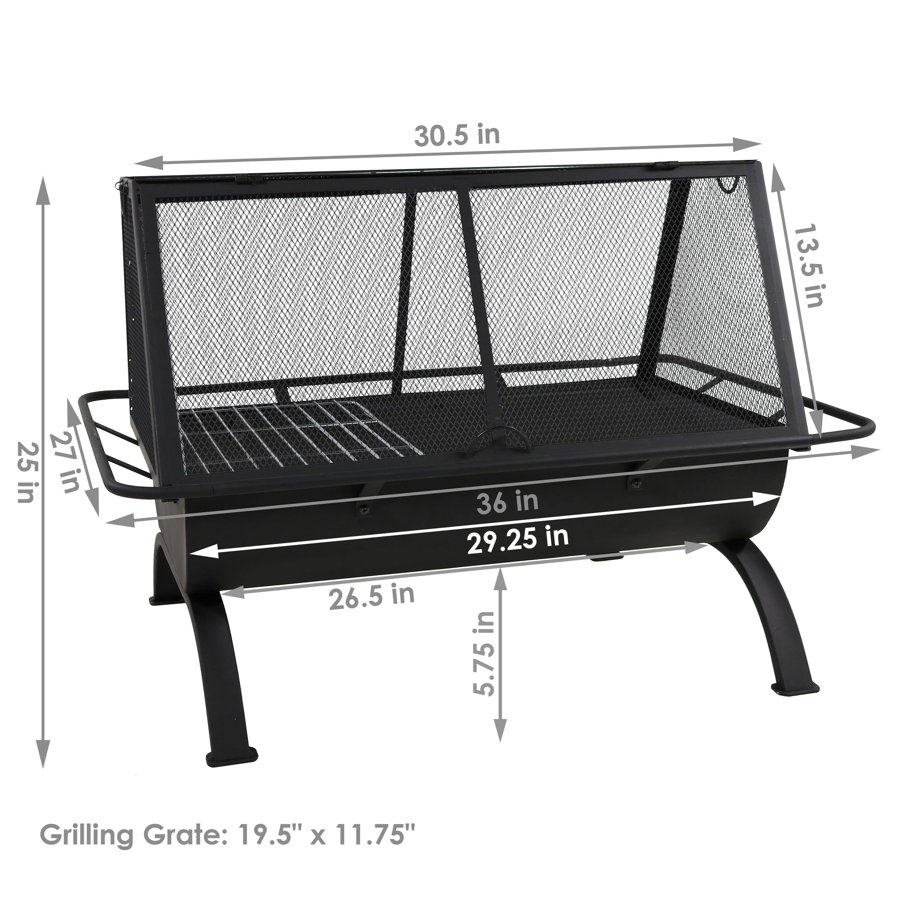 30.5 in  
13.5 in  
25 in  
27 in  
26.5 in  
36 in  
29.25 in  
5.75 in  

Grilling Grate: 19.5" x 11.75"