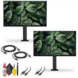LG - 27QN880-B 27" 16:9 FreeSync IPS Monitor with Ergo Stand + HDMI Cable + USB-C Cable and Cleaning Kit - Dual Monitor Bu