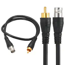 Unique Bargains - BNC Female to RCA Male Coaxial Cable 1-1/2FT 75-Ohm Camera Cable Cord for DVR CCTV Camera Security System Monitor Video - Black