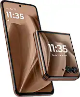 Motorola - razr+ 2025 256GB (Unlocked) - PANTONE Mocha Mousse - Front_Zoom