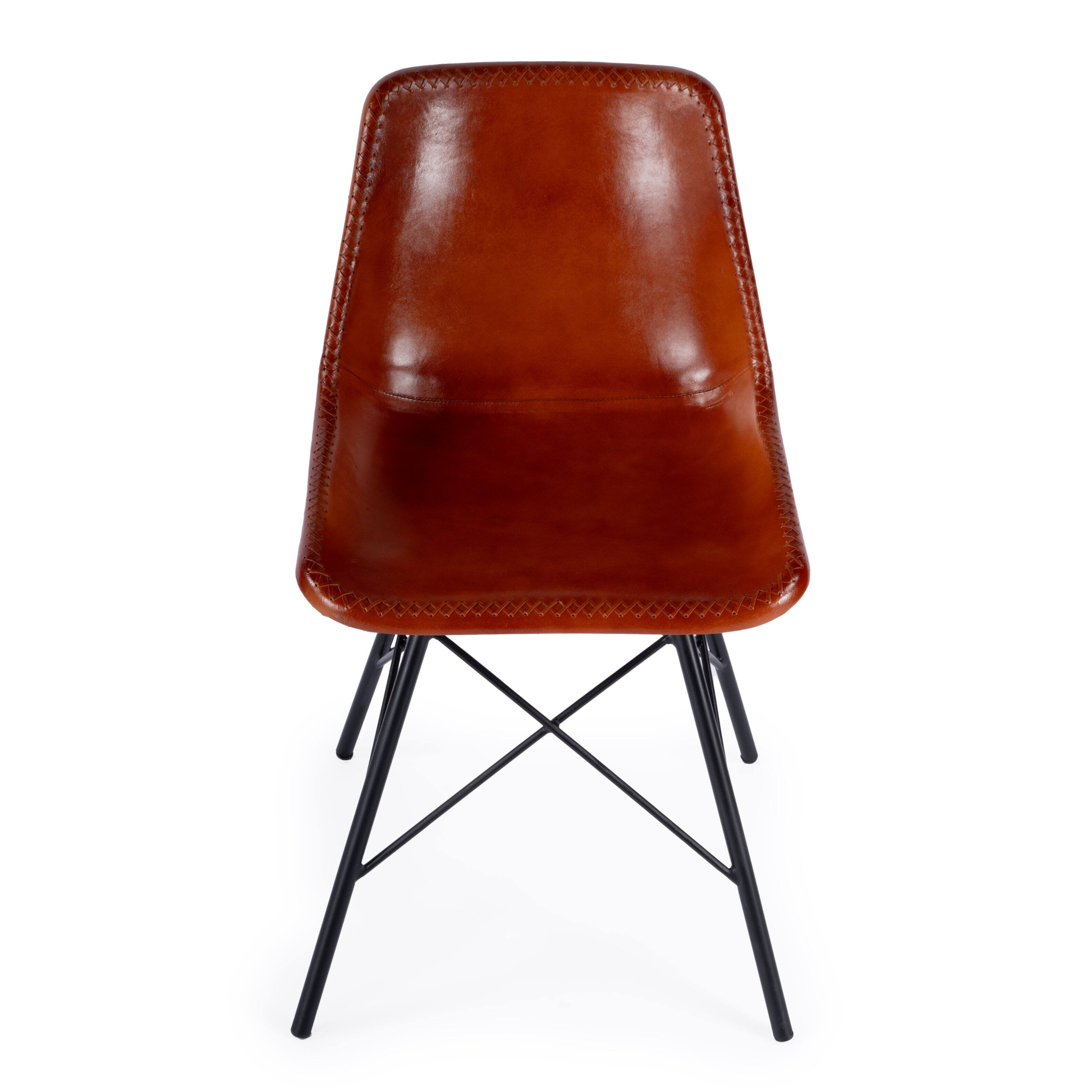 Alt View 1. Butler Specialty - Inland Leather Side Chair - Medium Brown.