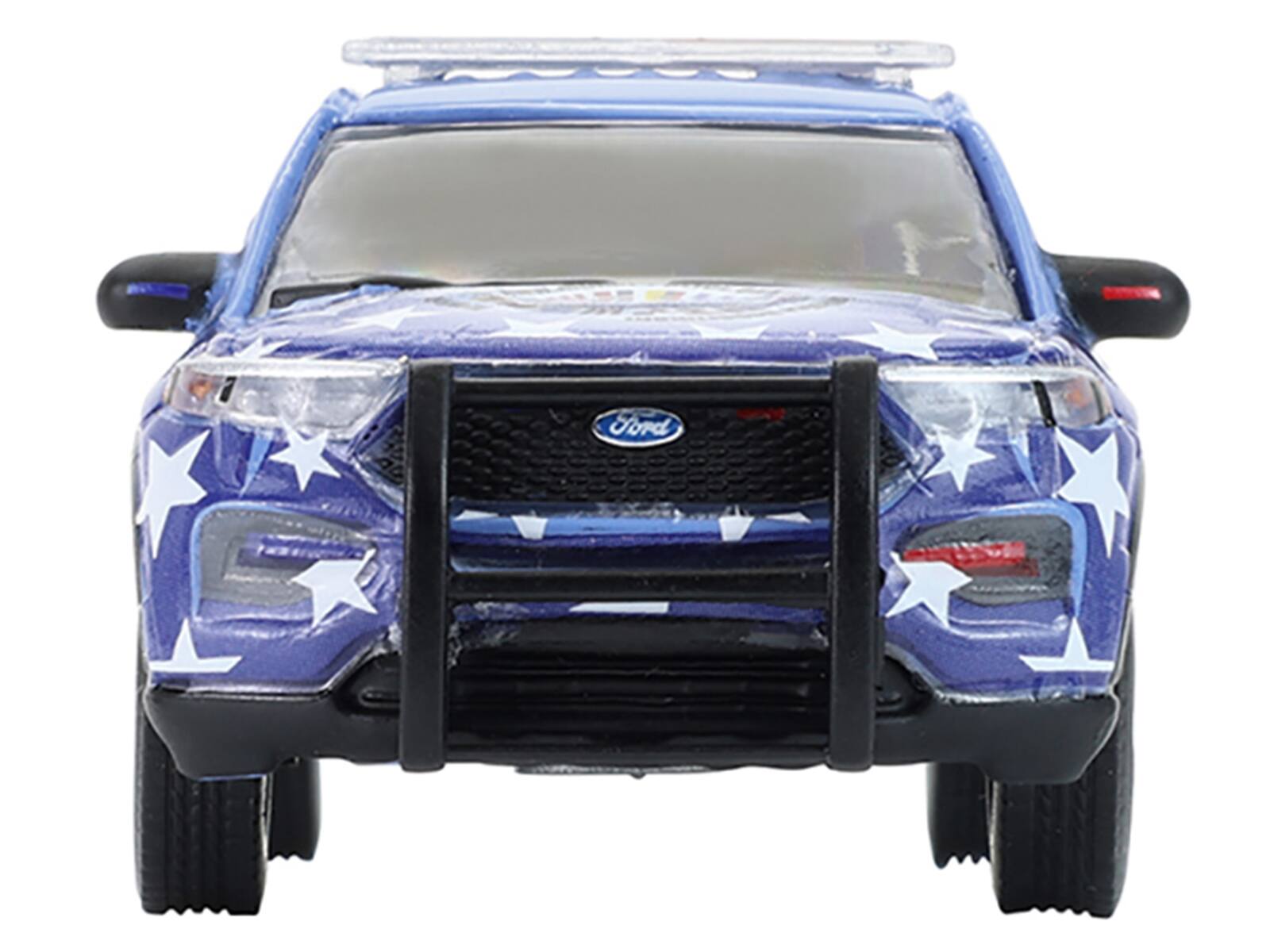 Alt View 3. Greenlight - 2022 Ford Police Interceptor "Miami Police Dept Hispanic Heritage Month" Blue with Graphics 1/64 Model Car by Greenlight.