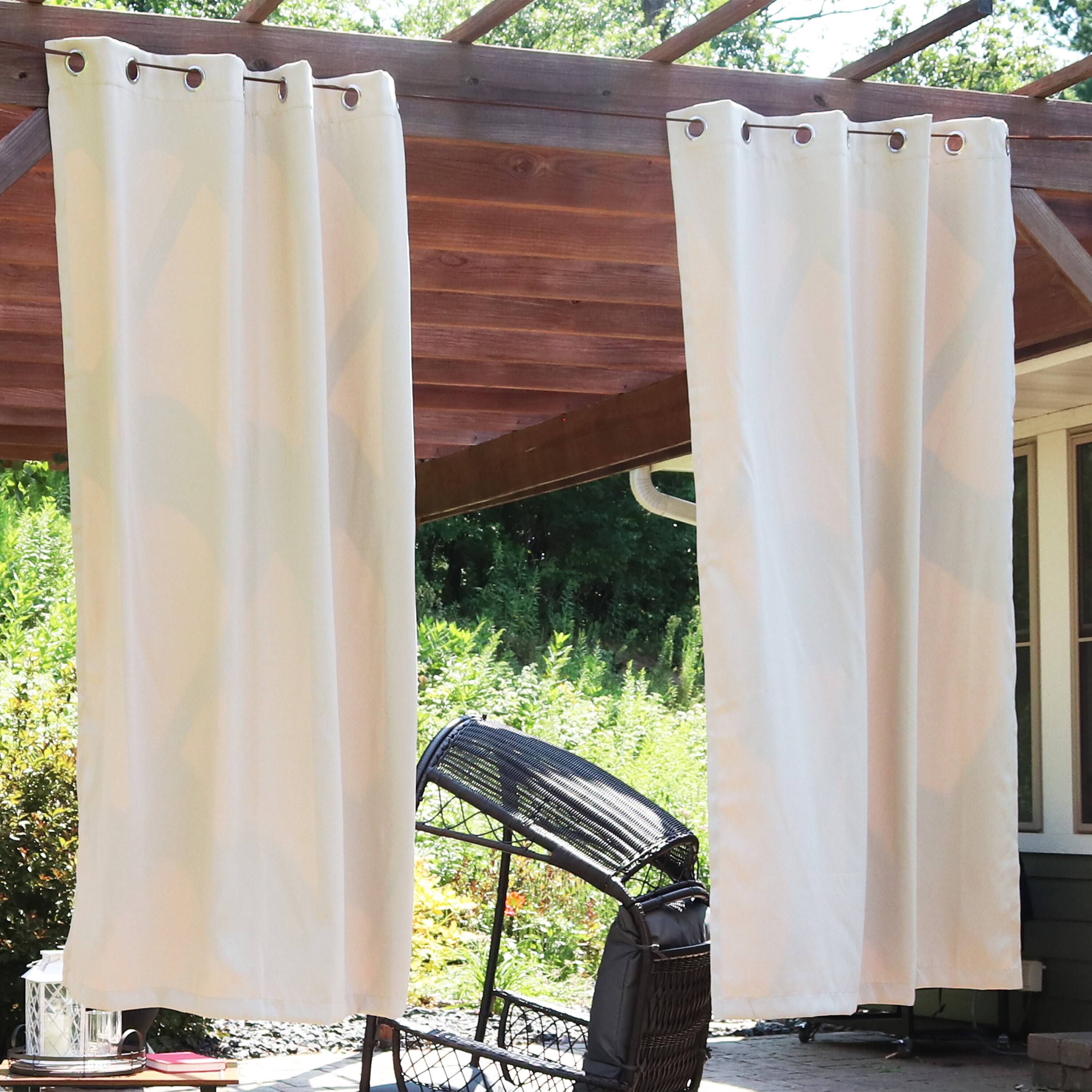 Alt View 1. Sunnydaze - Room Darkening Curtain Panel - 52 in x 84 in - Set of 2 - Beige.