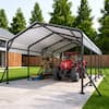 Front. U-HOMY - Heavy Duty Metal Carport with Support Poles – UV/Waterproof Outdoor Shelter - 12'x20'.