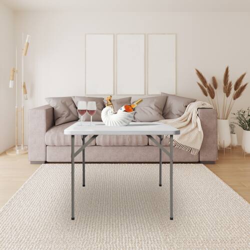 Alt View 7. Winado - 34in Foldable Square Table, Commercial Portable Plastic Dining Table for Kitchen Indoor Outdoor Party Wedding Event - White.