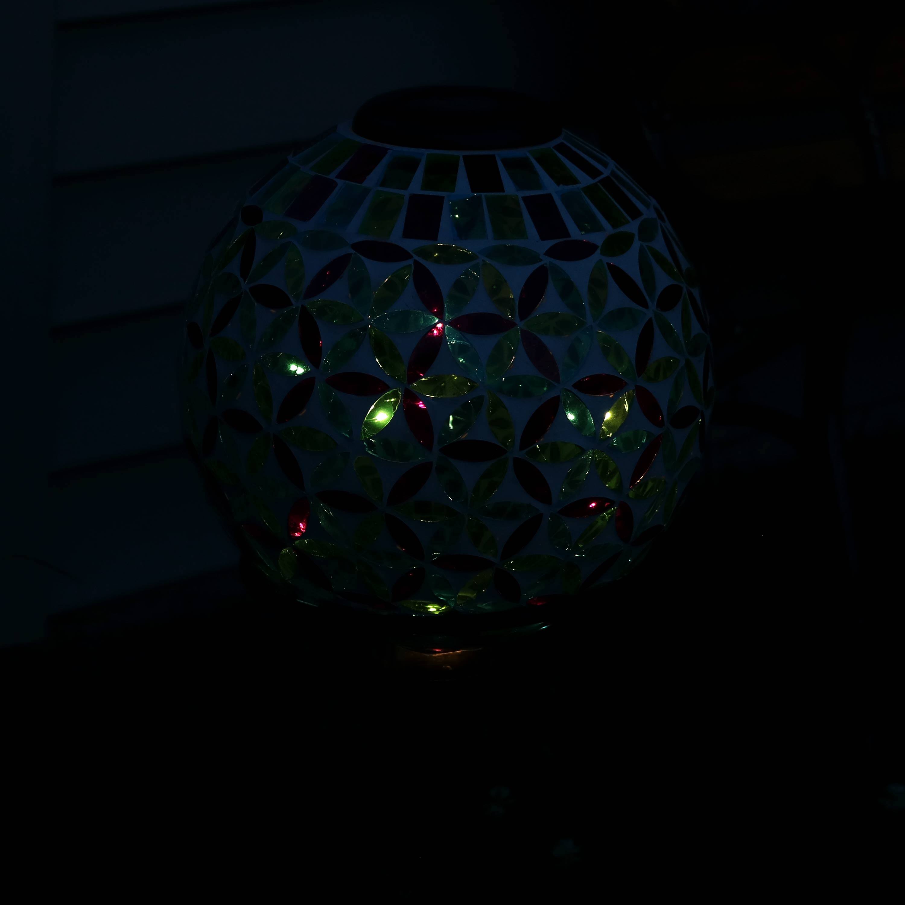 Alt View 7. Sunnydaze - Glass Gazing Ball with Solar Light - 10 in - Cool Blooms.